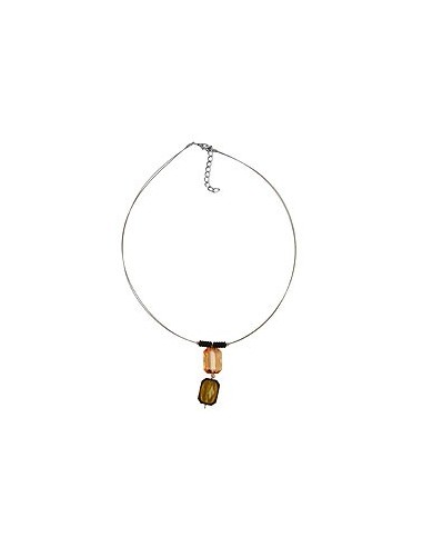 necklace square pendants champagne olive coloured
