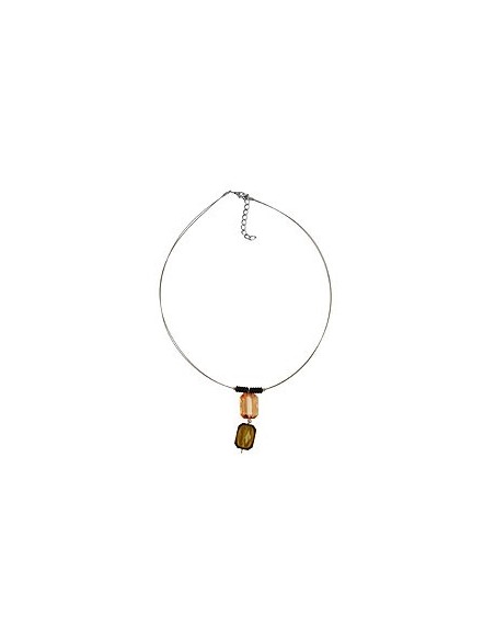 necklace square pendants champagne olive coloured