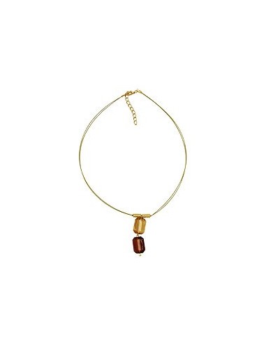 necklace square pendants brown gold coloured