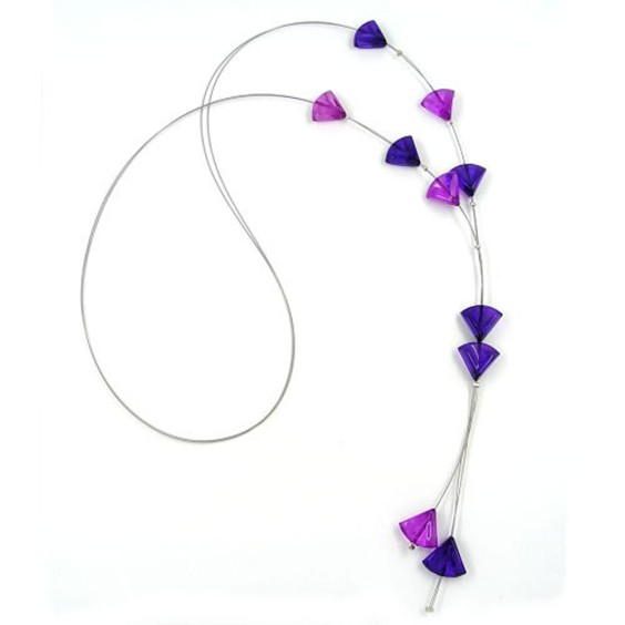 necklace triangle purple-transparency