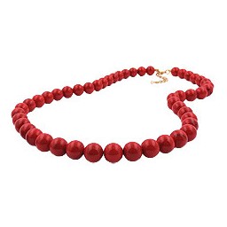 necklace bead chain 10mm beads red/black