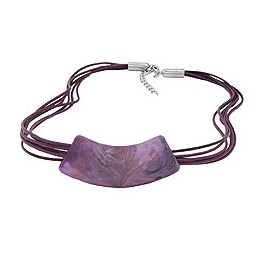 necklace tube flat curved purple 50cm