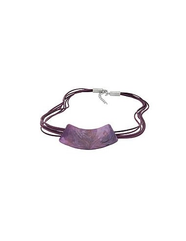 necklace tube flat curved purple 50cm