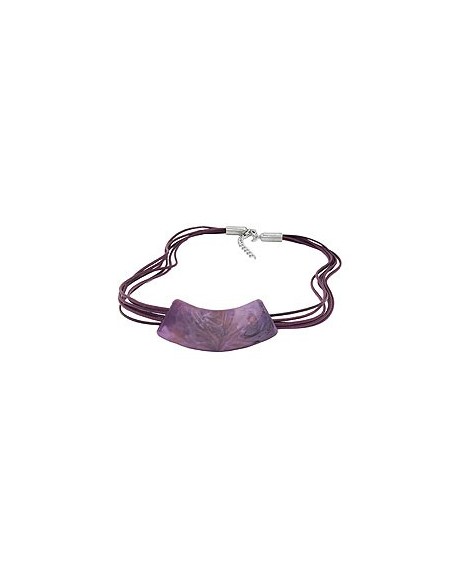 necklace tube flat curved purple 50cm