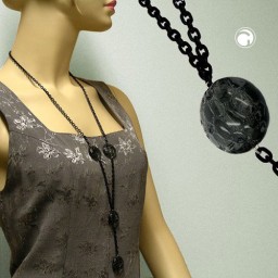 necklace eye-catching beads grey 100cm