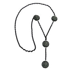 necklace eye-catching beads grey 100cm