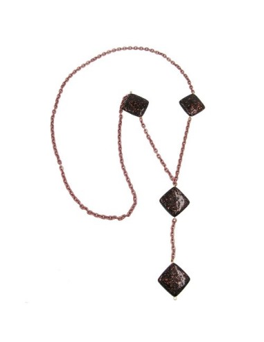necklace square black-copper-tone 100cm