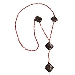 necklace square black-copper-tone 100cm