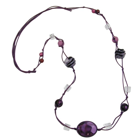 necklace olive purple-silk 100cm