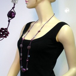 necklace olive purple-silk 100cm