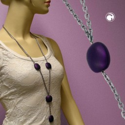 necklace nuggets purple 100cm