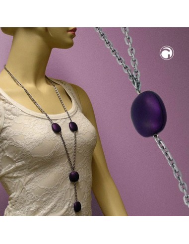 necklace nuggets purple 100cm