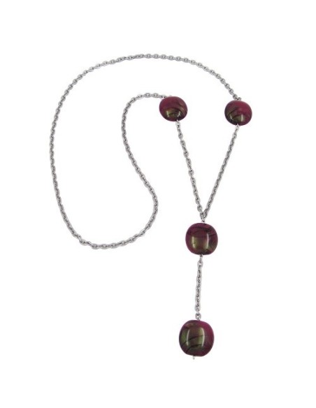 necklace nuggets purple 100cm