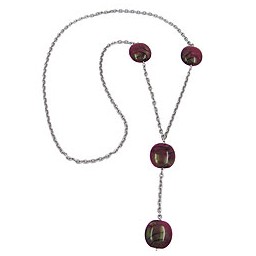 necklace nuggets purple 100cm