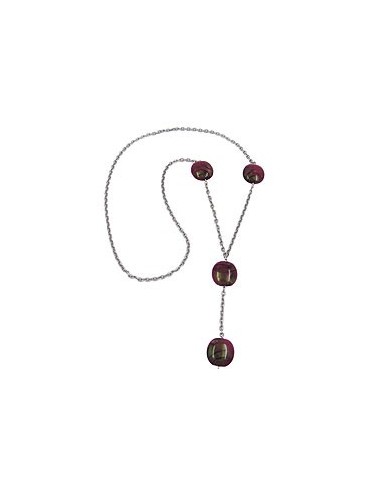 necklace nuggets purple 100cm