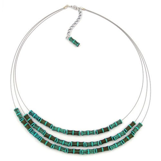 necklace three rows turquoise