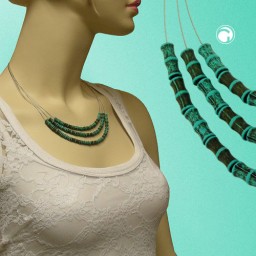 necklace three rows turquoise