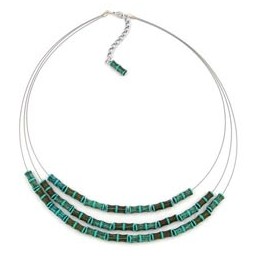 necklace three rows turquoise