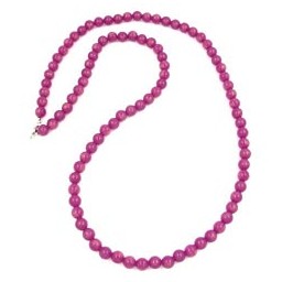 necklace beads 10mm purple-silk 90cm