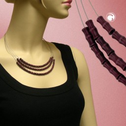 necklace three rows purple