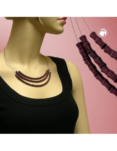 necklace three rows purple