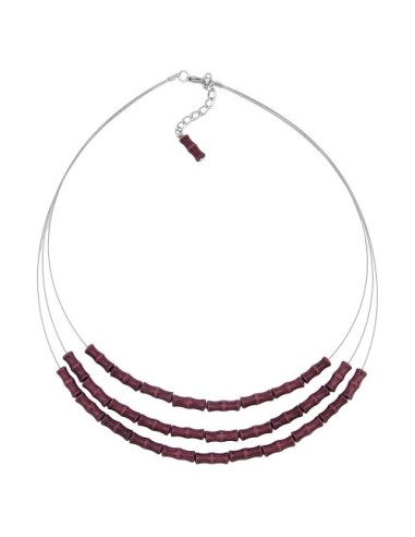 necklace three rows purple