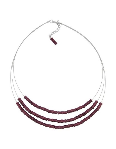 necklace three rows purple