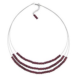 necklace three rows purple