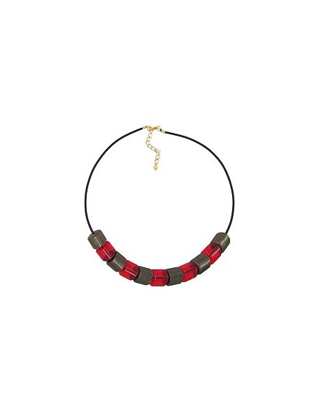 necklace beads red-gold 45cm