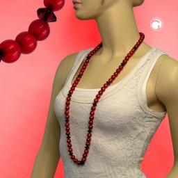 necklace beads red 100cm