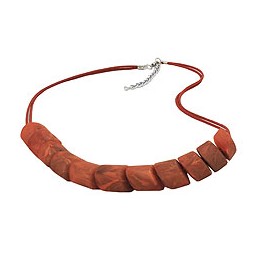 necklace slanted beads rust-brown