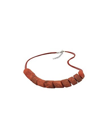 necklace slanted beads rust-brown
