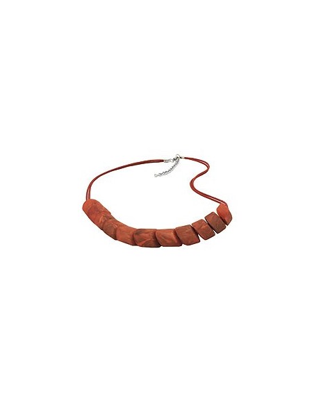 necklace slanted beads rust-brown