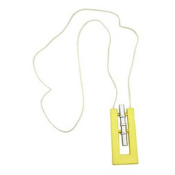 necklace rectangle yellow-matte-silver 90cm