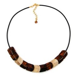 necklace beads brown 45cm