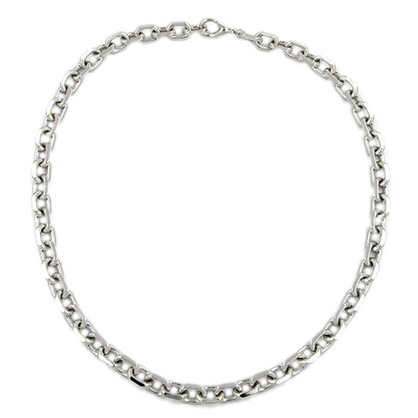 necklace anchor chain rhodium plated 50cm
