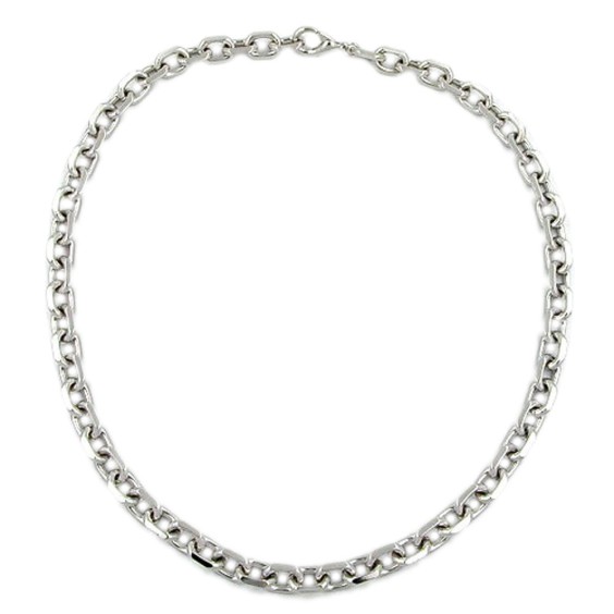 necklace anchor chain rhodium plated 50cm