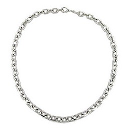 necklace anchor chain rhodium plated 50cm