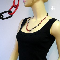 necklace anchor chain 8mm red/ black