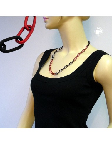 necklace anchor chain 8mm red/ black
