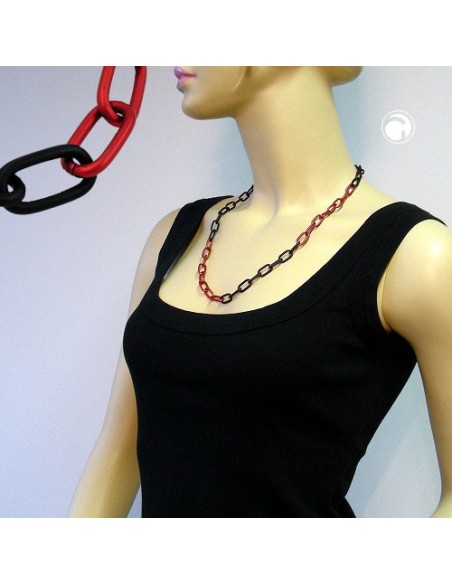 necklace anchor chain 8mm red/ black