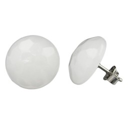 stud earrings hammered white cream