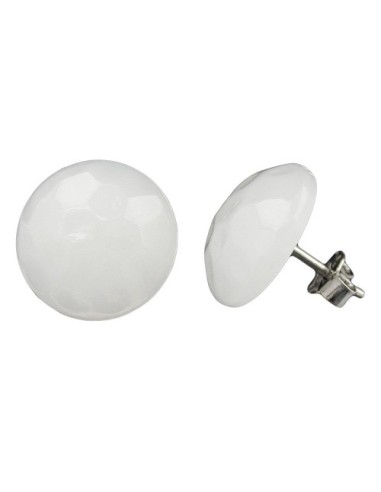 stud earrings hammered white cream