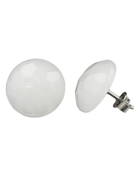 stud earrings hammered white cream