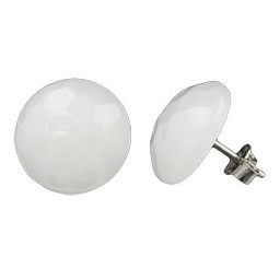 stud earrings hammered white cream