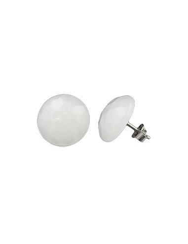 stud earrings hammered white cream