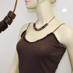 necklace slanted bead brown marbled