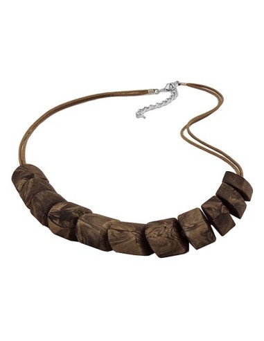 necklace slanted bead brown marbled