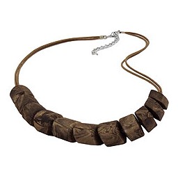 necklace slanted bead brown marbled