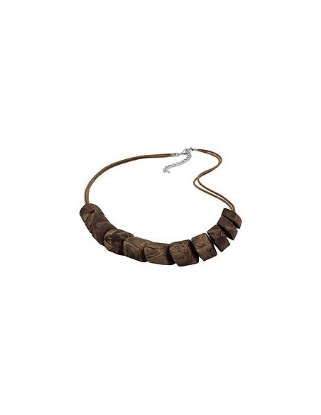 necklace slanted bead brown marbled